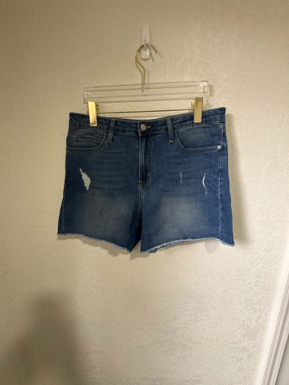 Just Black Denim Cut Off Shorts Size 30 Blue Distressed